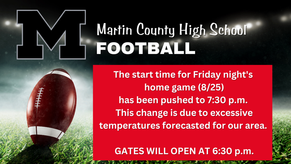 Time Change for Friday Night's Football Game
