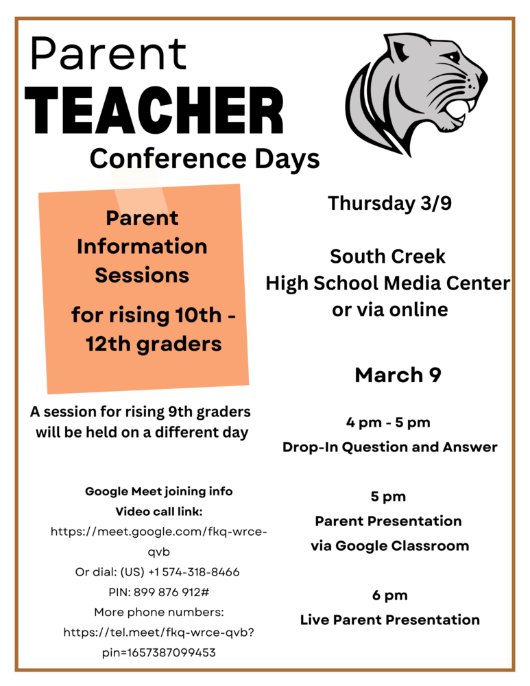 Parent Teacher Conference Days | South Creek High School