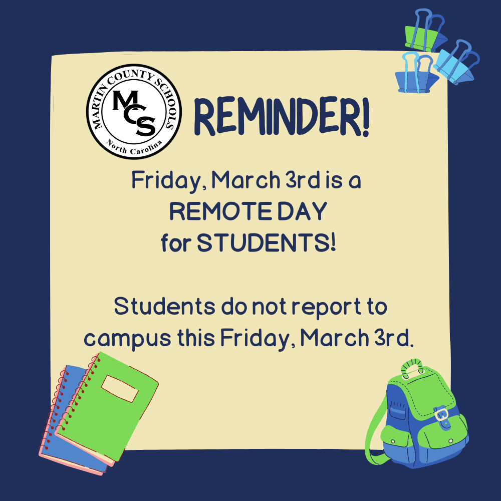 Friday March 3 - Remote Day 