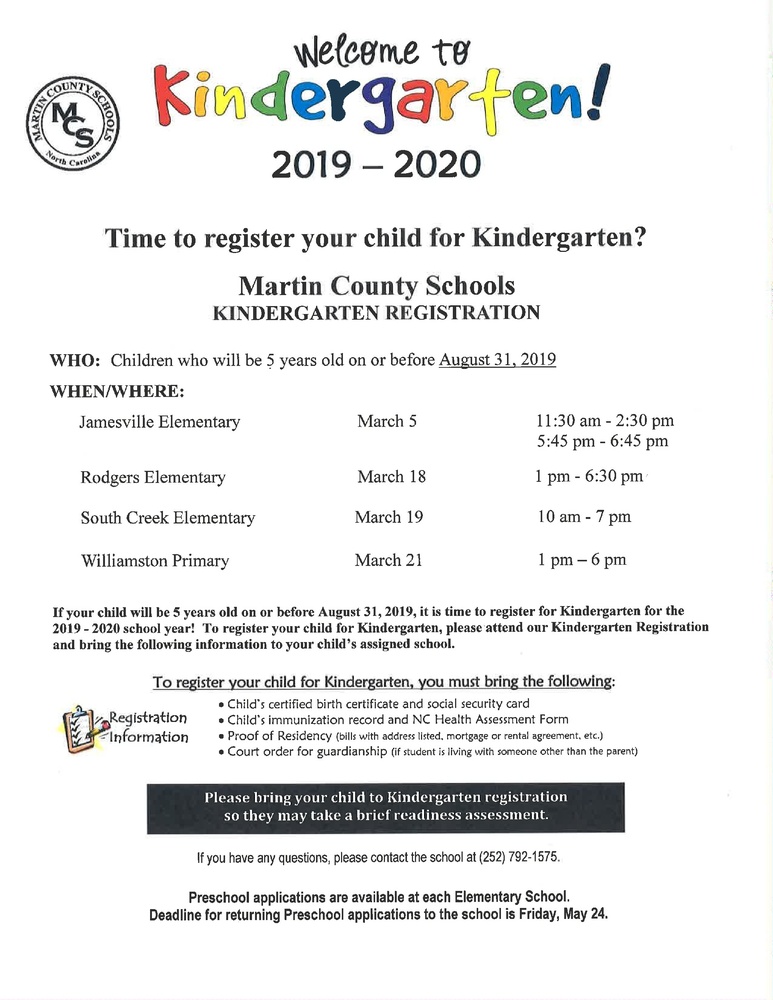 Kindergarten Registration