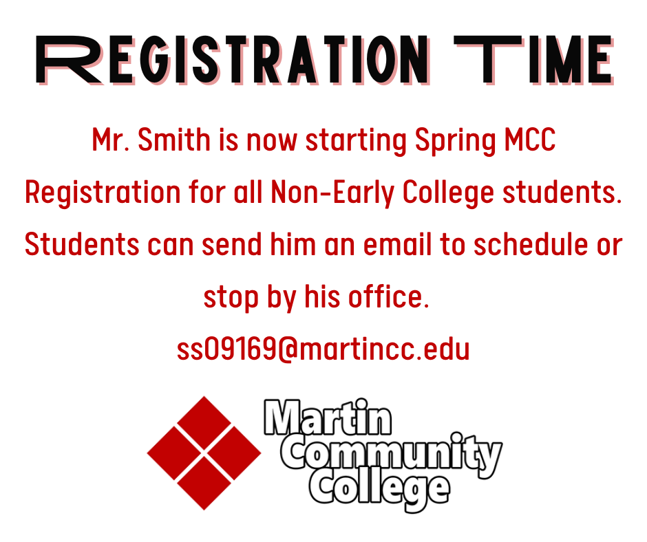 MCC Spring Registration South Creek High School