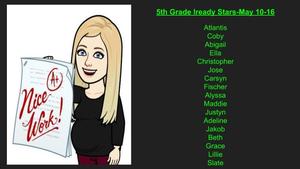 5th Grade iReady Math Stars (May 10-16)