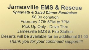 Jamesville EMS & Rescue Fundraiser - 02-27-2020