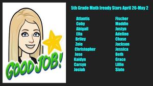 5th Grade iReady Math Stars