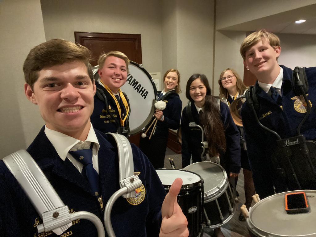 FFA experiences can expand your personal growth and take you places to meet people you would never think you could see! This is Sammy Bennett, Martin County FFA Secretary, participating in the National FFA Band in Indianapolis, Indiana.  They played in Lucas Oil Stadium- home of the Indianapolis Colts! The folks in the picture are from Ohio, Missouri, Texas, California and of course North Carolina.