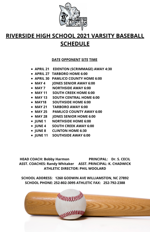 RHS Baseball Schedule Riverside High School