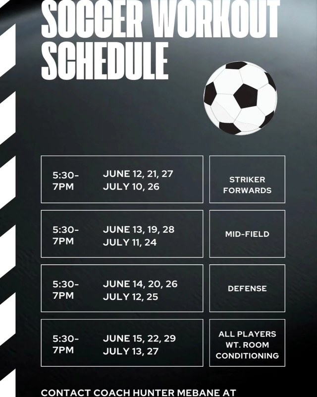 Summer Workout Schedule Riverside High School